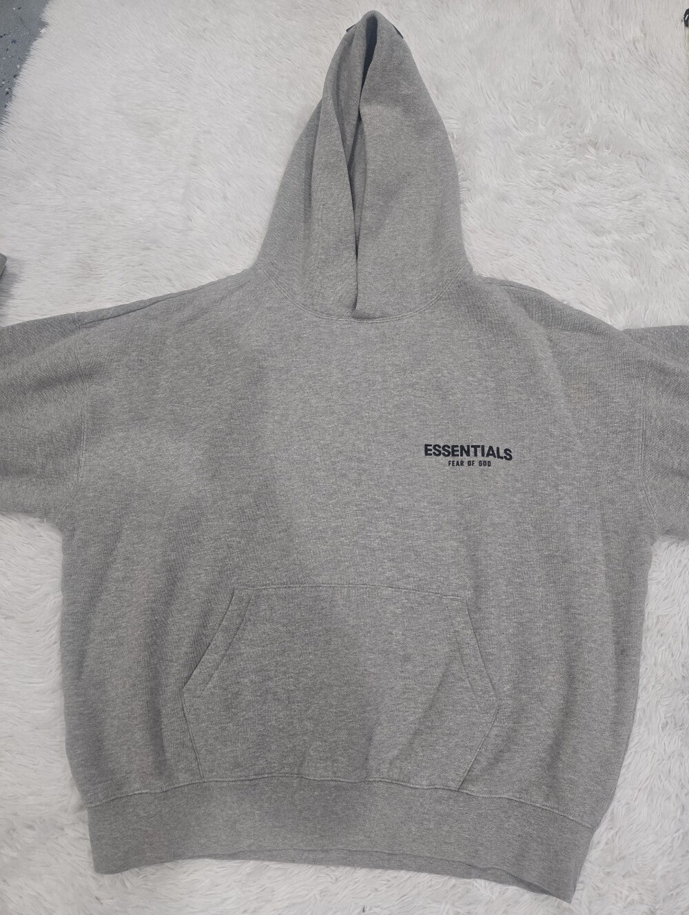 Essentials Men’s Gray Crewneck Hoodie Sweatshirt